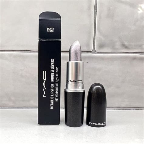 MAC Metallic Lipstick SILVER SPOON (Silver/Gray) NEW IN 